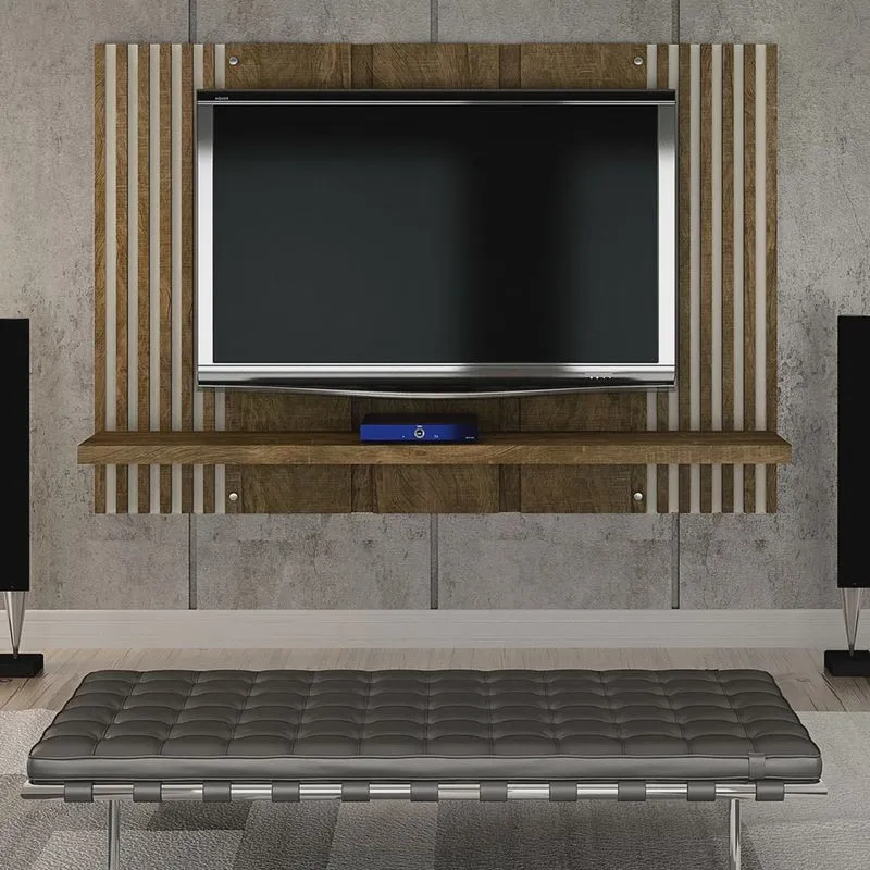 Painel para TV até 47 Polegadas Bolonha Valdemóveis Ipê/Off White