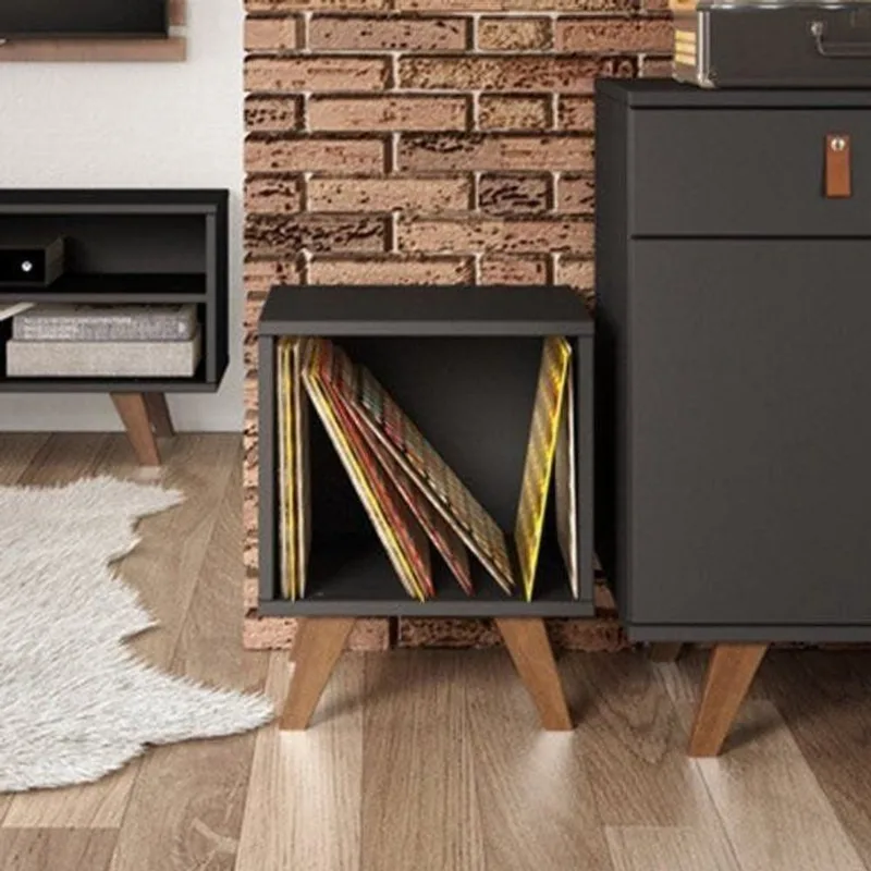 Nicho 100% MDF 40cm Play Preto Preto/Garapa