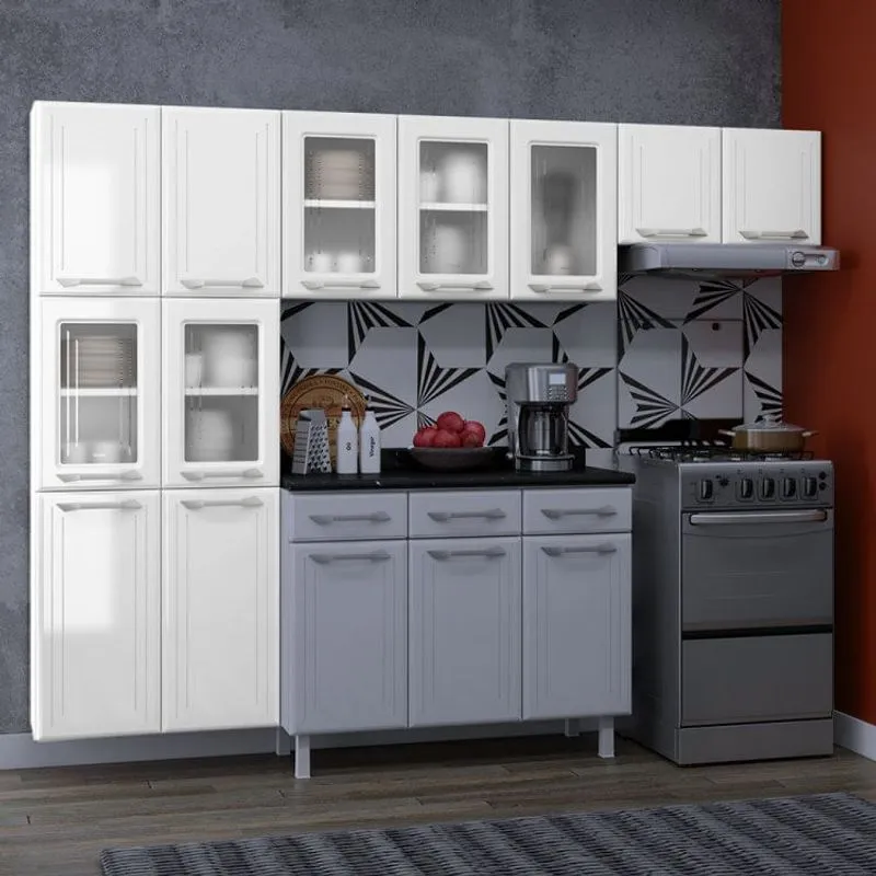 Cozinha de Aço Compacta 3 Peças Topázio Telasul Branco