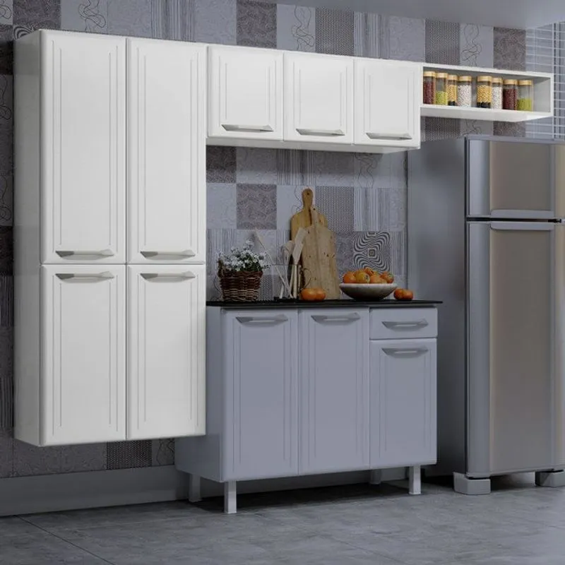 Cozinha Compacta de Aço 3 Peças Topázio Smart Telasul Branco
