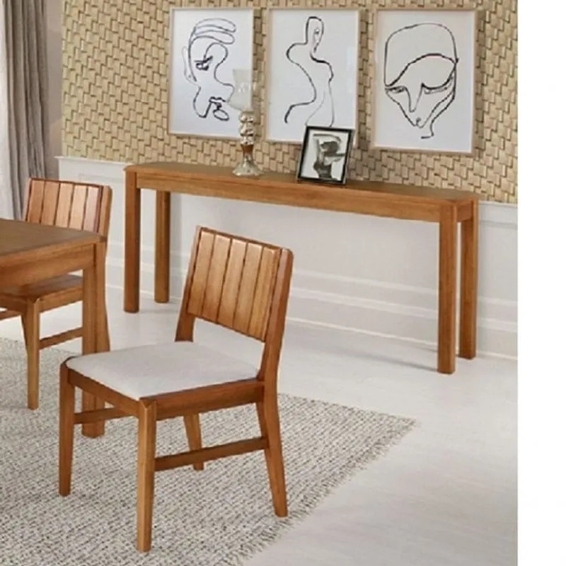 Aparador para Sala de Jantar 120cm Angra Casa e Jardim Móveis Verniz Mel