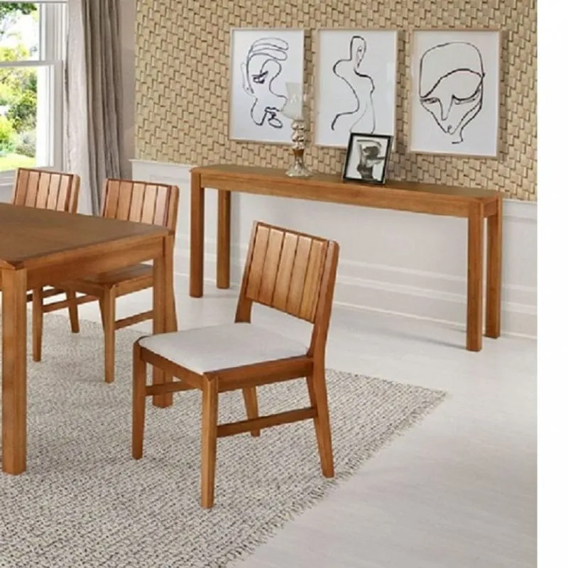 Aparador para Sala de Jantar 160cm Angra Casa e Jardim Móveis Verniz Mel