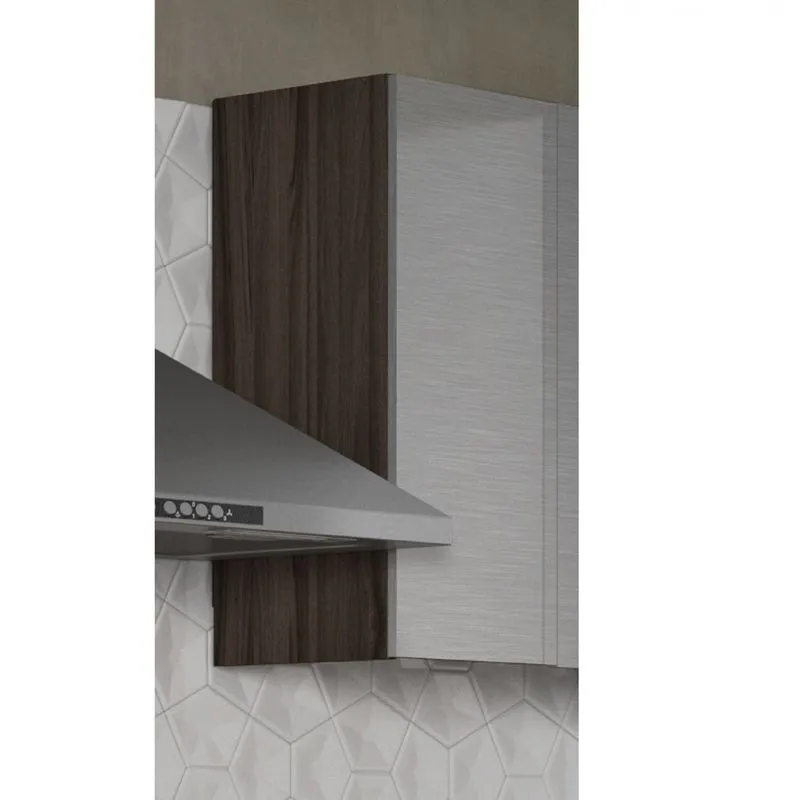 Armário Aéreo 40cm 1 Porta Lado Esquerdo Gourmet G3 Itatiaia Nogal Terracota/aço Inox