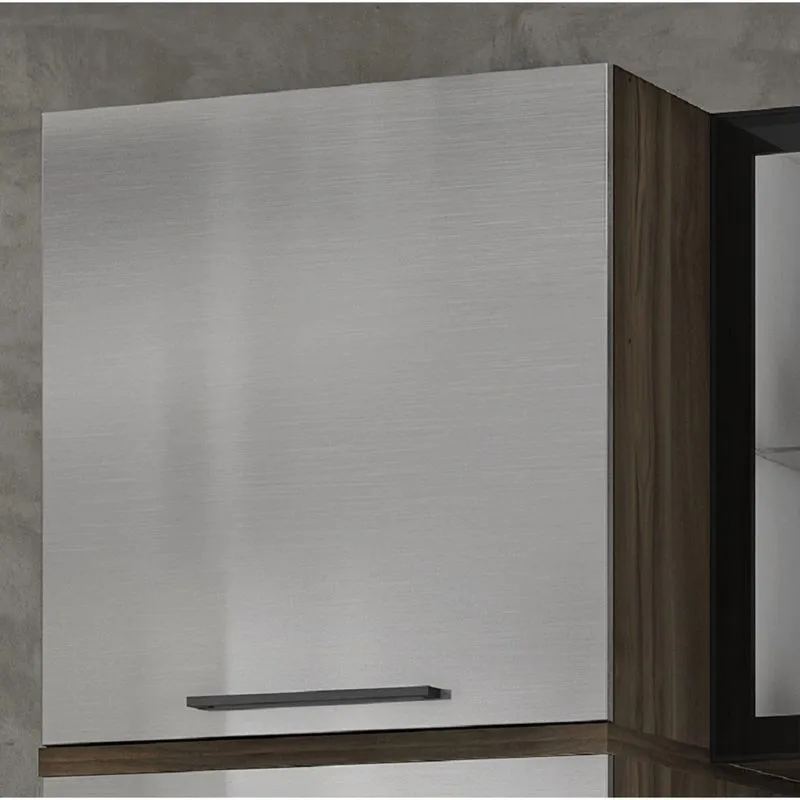 Armário Aéreo 65cm 1 Porta Lado Esquerdo Gourmet G3 Itatiaia Nogal Terracota/aço Inox