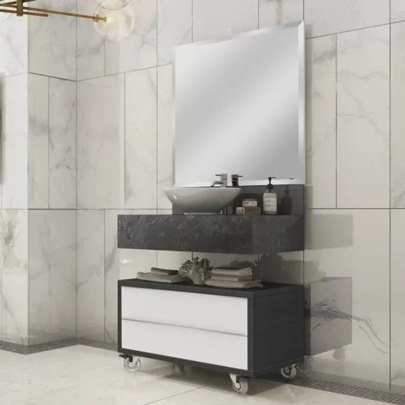 Gaveteiro MDP BP 80cm Bumi Max 80 com Rodízios e Organizador