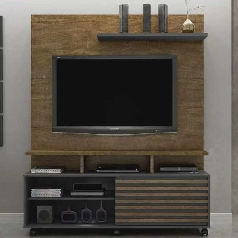 Estante Home para TV até 60 Polegadas 1 Porta Star Valdemóveis Ipe/Grafite