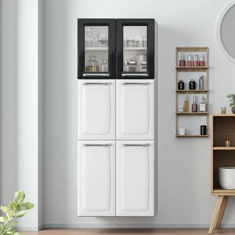 Paneleiro Duplo Em Aço Em Aço Alto 6 Portas Luce Itatiaia Preto/branco Branco/preto