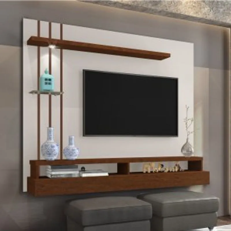 Painel Tv Eros Carmolar Off White/canela