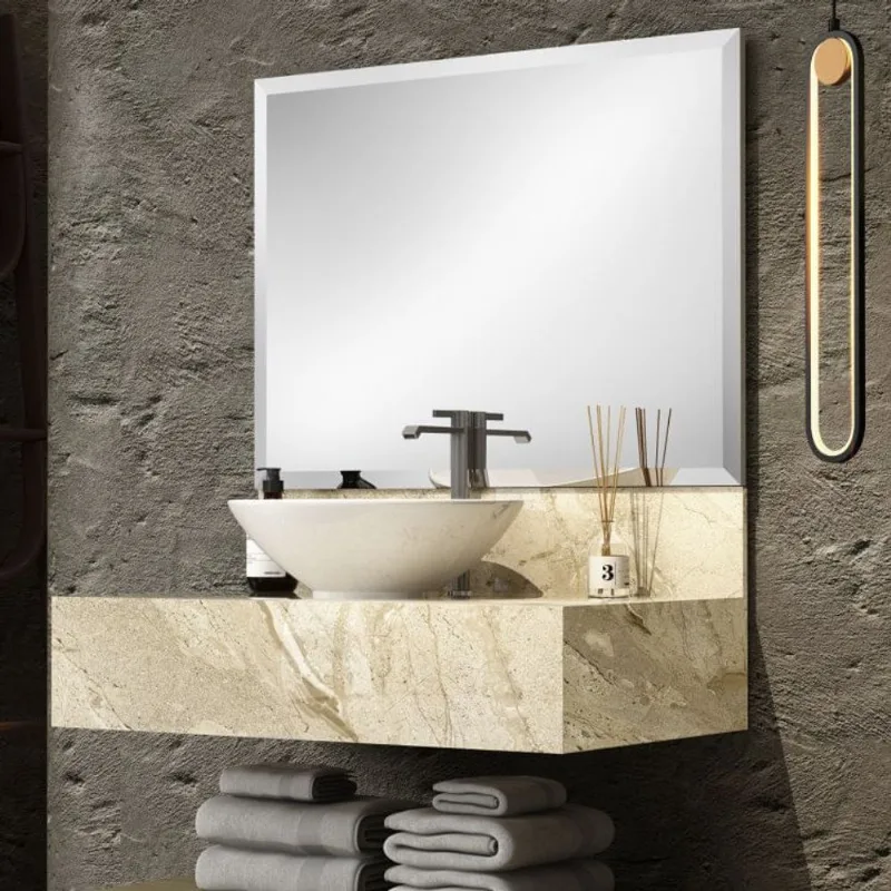 Bancada em Porcelanato Para Banheiro 80cm Max Para Cuba de Apoio Blu Travertino