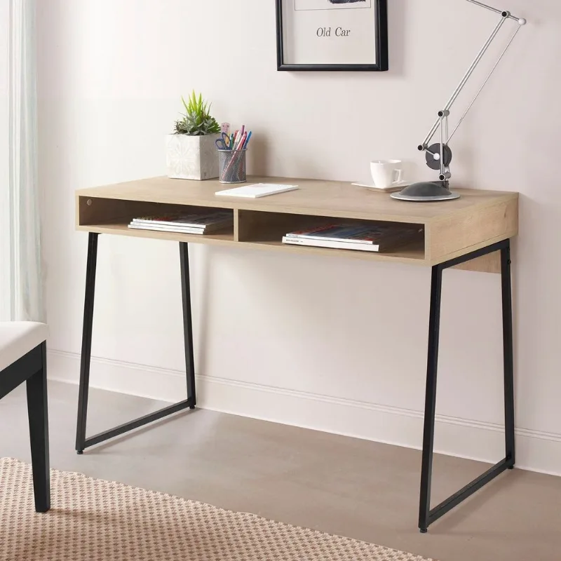 Escrivaninha de Escritório Industrial Concept 120cm Yescasa Marrom/Acácia/Preto Acácia/Preto