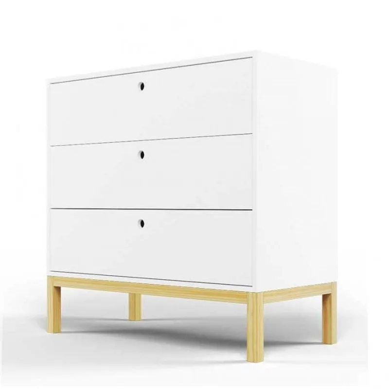 Cômoda Com 3 Gavetas Paulista Espresso Móveis Branco