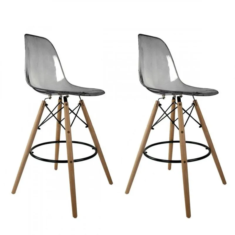 Kit Com 2 Banquetas Pc Dsw-m Eames Empório Tiffany Fume