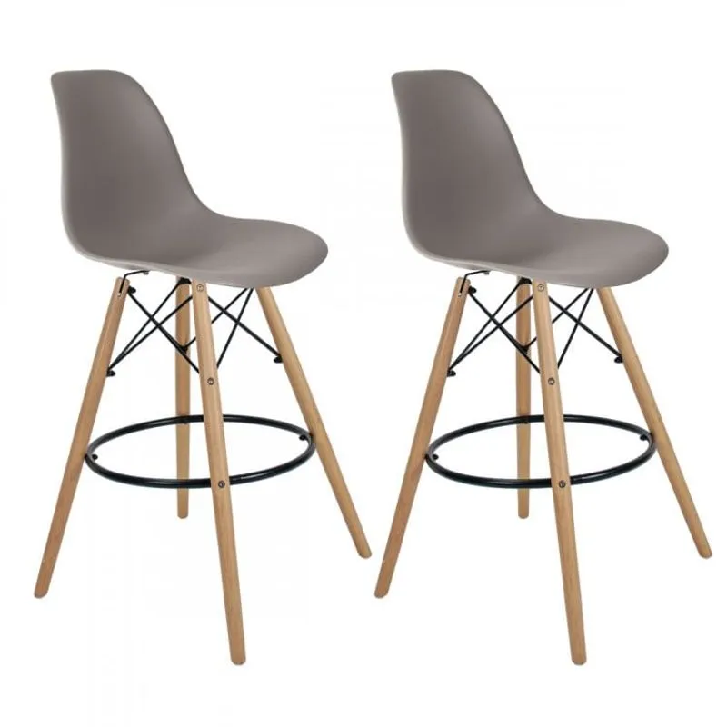 Kit 2 Banquetas Dsw-m Eames Empório Tiffany Cinza
