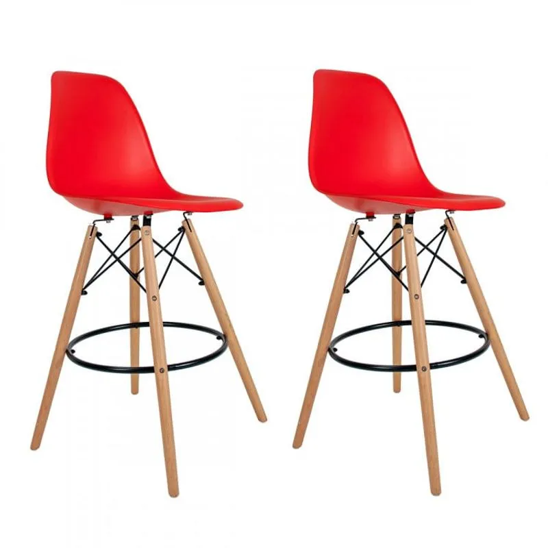 Banqueta Pp Dsw-m Eames Empório Tiffany Vermelho