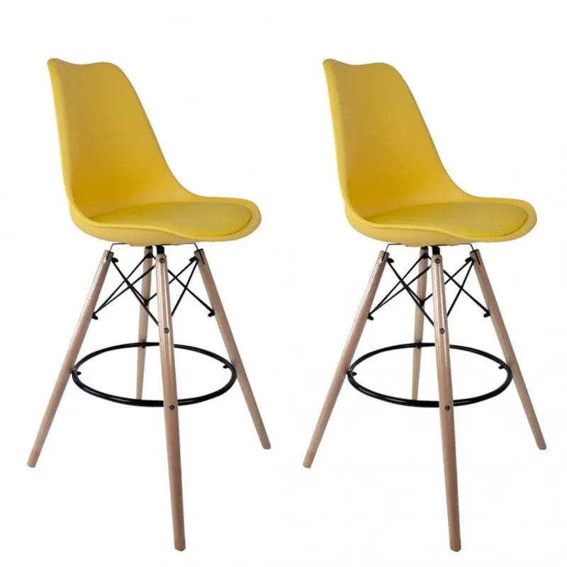 Kit 2 Banquetas Saarinen Empório Tiffany Amarelo