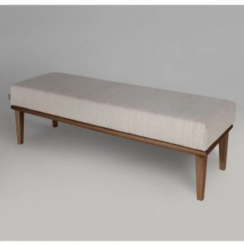 Puff Para Quarto 160cm Linho Pés Imbuia Grazi Sofani Bege/imbuia