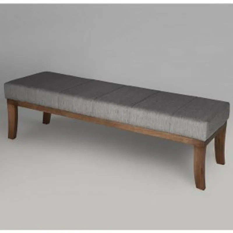 Puff Para Quarto 160cm Linho Pés Imbuia Lúcia Sofani Cinza/imbuia