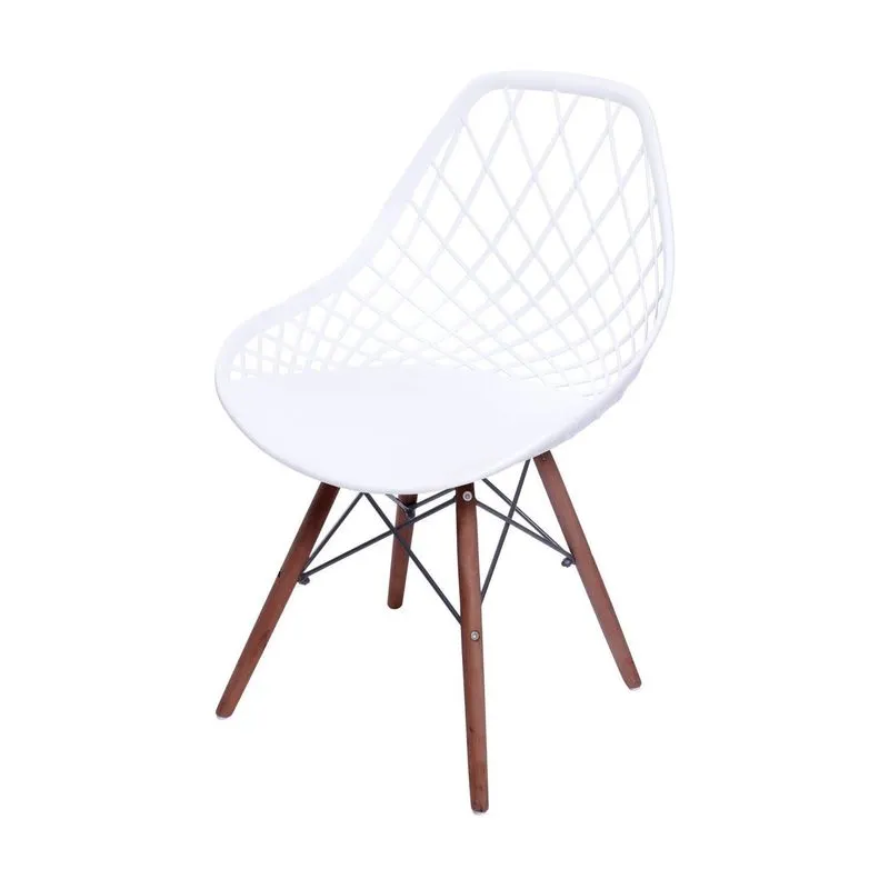 Cadeira Pp Base Madeira Escura Kaila Or Design Branco/marrom