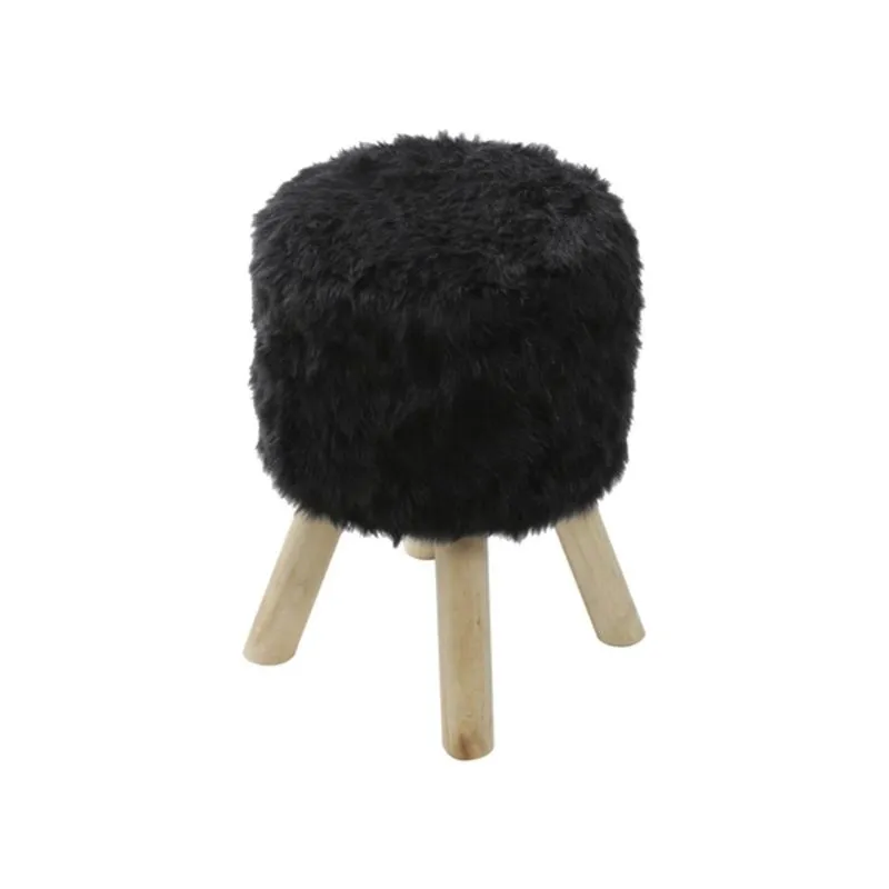 Banquinho Pelúcia Kitty Or Design Preto