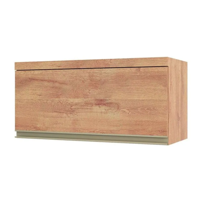 Armário de Cozinha Aéreo 80cm 1 Porta Basculante 100% MDF Chardonnay Ronipa Castanho