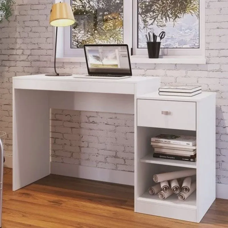 Mesa Escrivaninha 126cm 1 Gaveta Lorenza Bona Vita Móveis