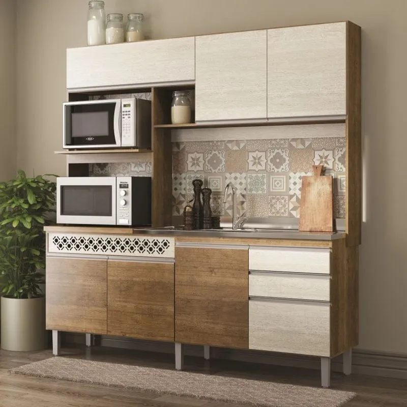 Cozinha Compacta 7 Portas 2 Gavetas Diana Jaeli Móveis Siena