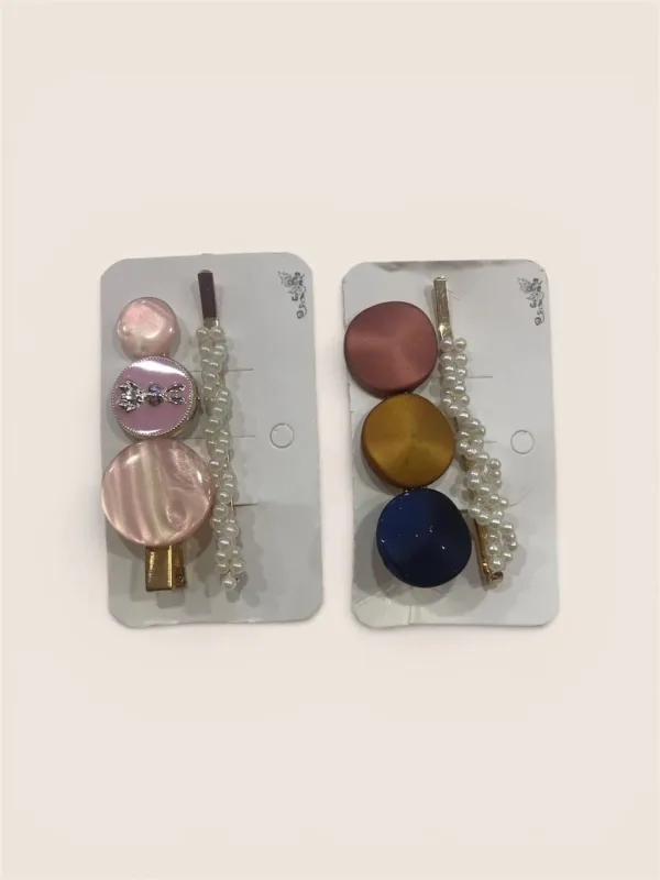 Kit 2 Grampos Perolas E Pedras