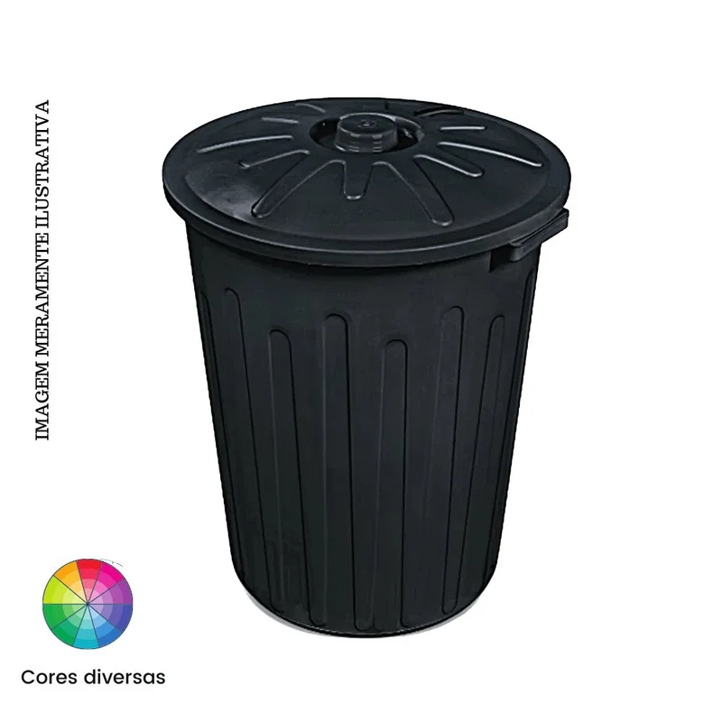 Lixeira 65L Redonda com Tampa Arqplast