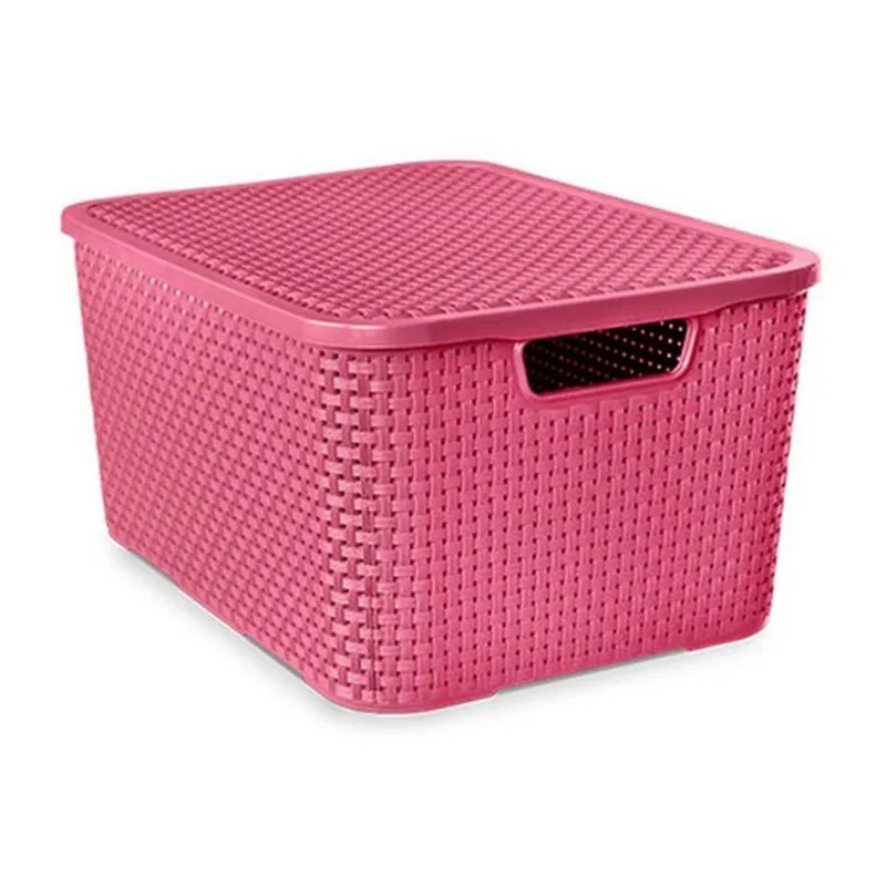 Organizador Rattan Com Tampa 7,0 Litros Rosa - Toyplast