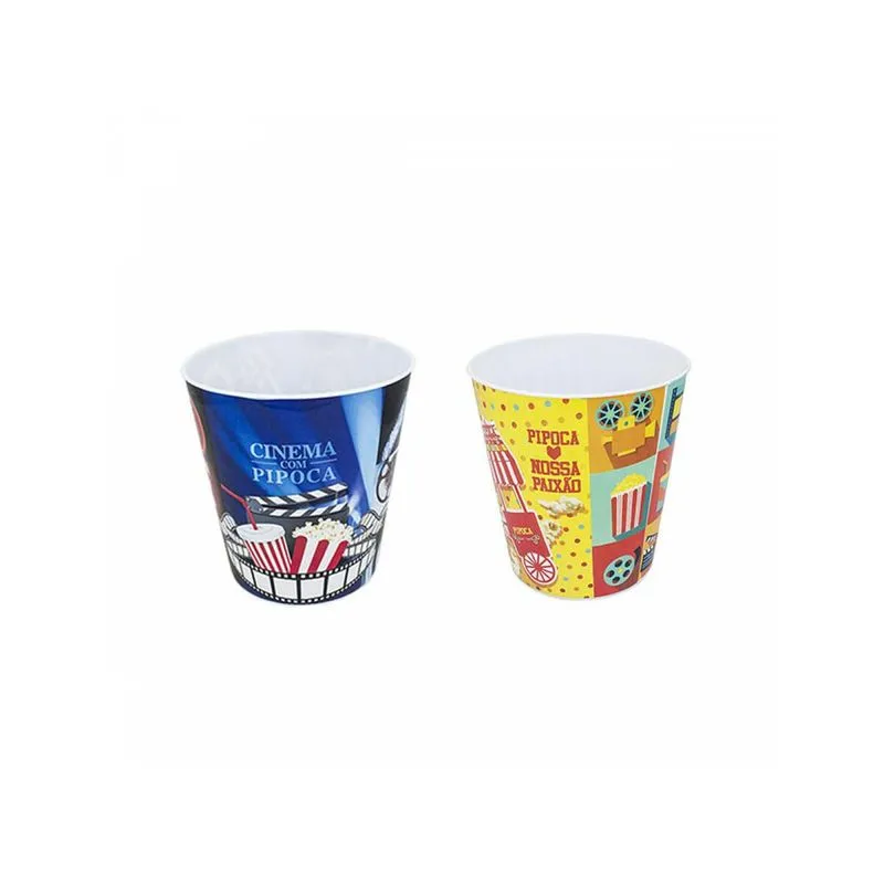 Balde de Pipoca Estampado Cores Sortidas - ARQPLAST CESTO PIPOCA ESTAMPADO ARQPLAST CORES