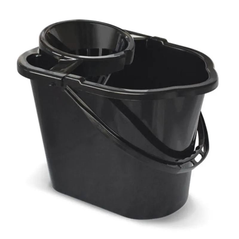 Balde Espremedor De Rodo Mop 14 Litros Limpeza Profissional Com Alca Preto