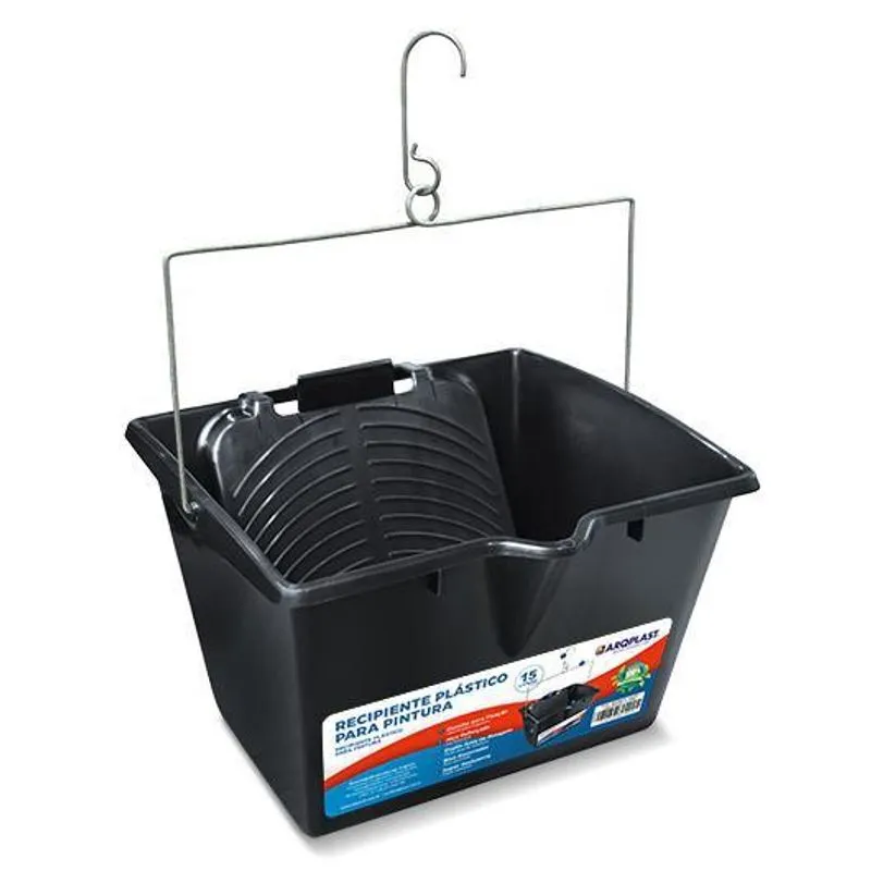 Balde Caçamba Para Pintura 15L Recipiente Plástico Preto