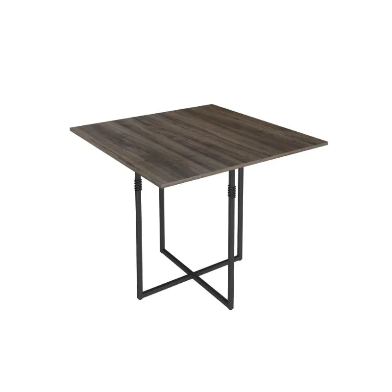 Mesa de Jantar Quadrada 90 cm Teka - Ameixa/Preto