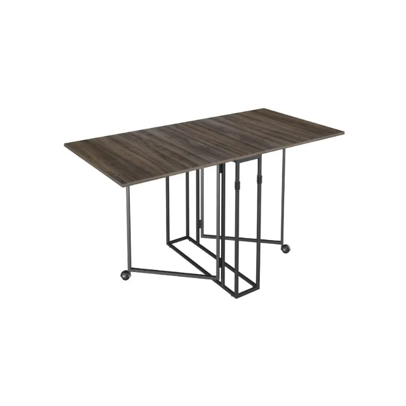 Mesa de Jantar Dobrável 140 cm Luna - Ameixa/Preto