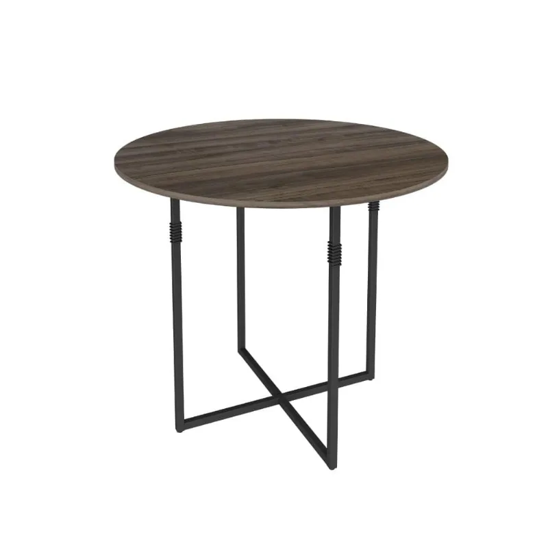 Mesa de Jantar Redonda 90 cm Liz - Ameixa/Preto