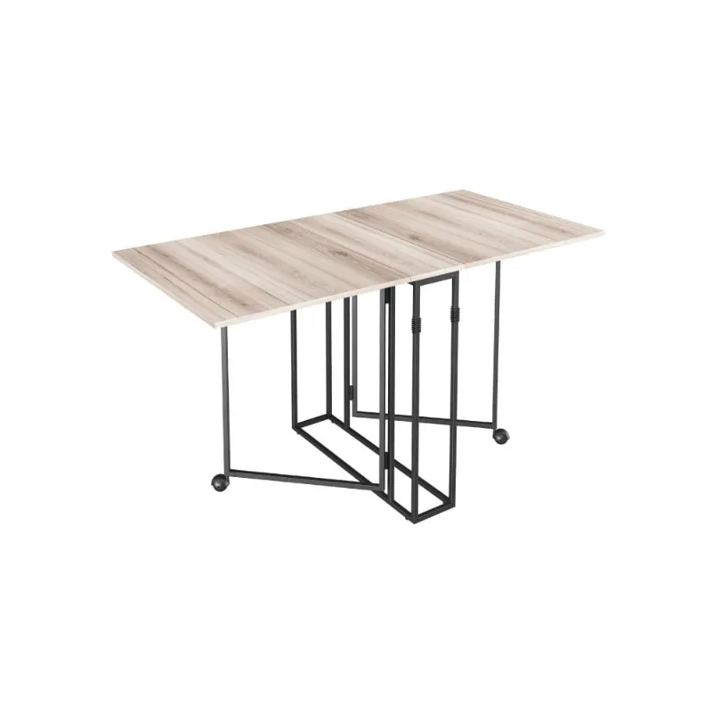 Mesa de Jantar Dobrável 140 cm Luna - Carvalho/Preto