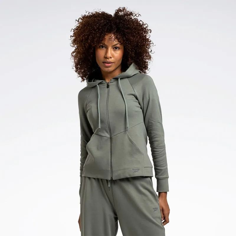 Jaqueta Reebok Essential com Capuz Feminina Verde - GG