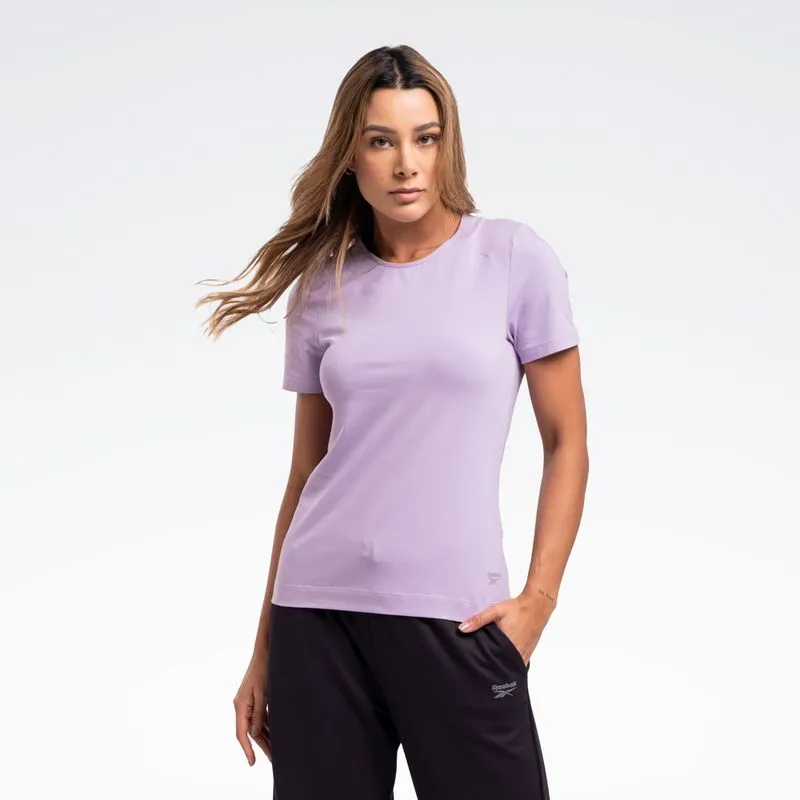 Camiseta Reebok Essential Manga curta Feminina Lilás - M