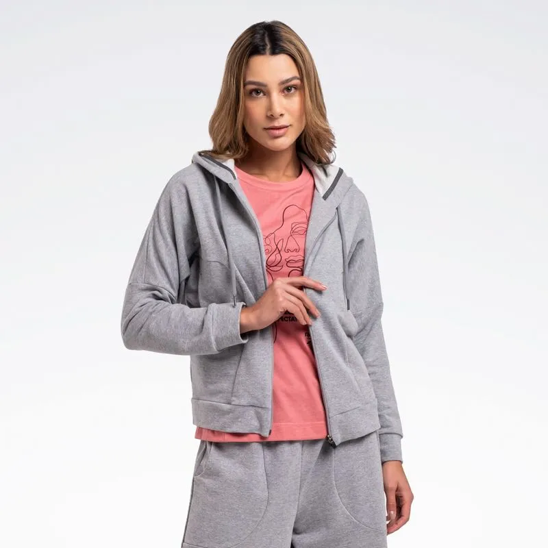 Jaqueta Reebok Young Feminina Cinza mescla - M