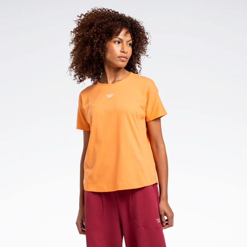 Camiseta Reebok Young Cropped Manga curta Feminina Laranja - GG