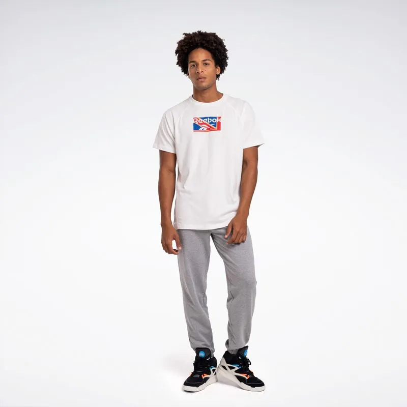 Camiseta Reebok Estampada Manga Curta Raglan Masculina Branco - P
