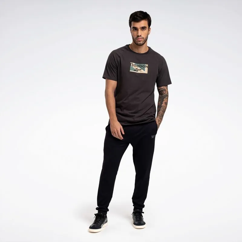 Camiseta Reebok Estampada Manga Curta Raglan Masculina Cinza - M