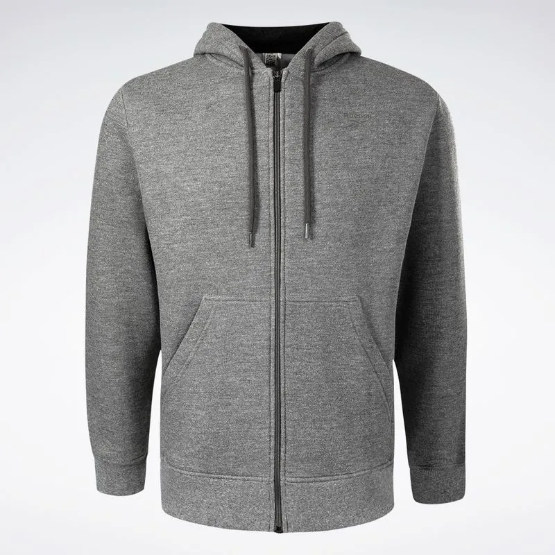 Jaqueta Reebok CL Logo com Capuz Masculina Cinza mescla - GG