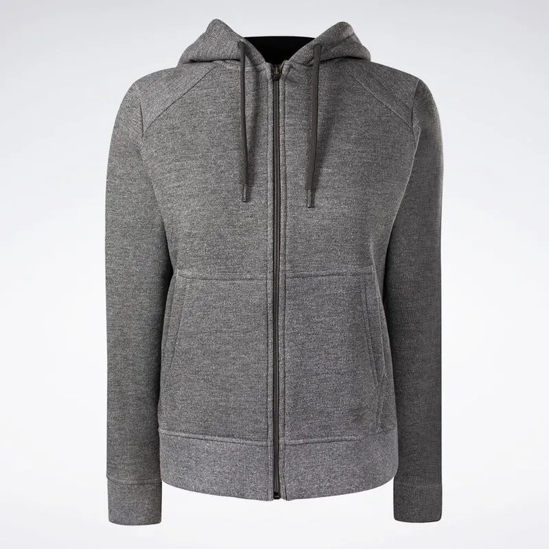 Jaqueta Reebok CL com Capuz Feminina Cinza mescla - P