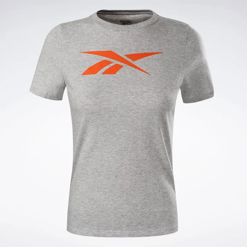 Camiseta Reebok CL Vector Manga curta Feminina Areia - GG