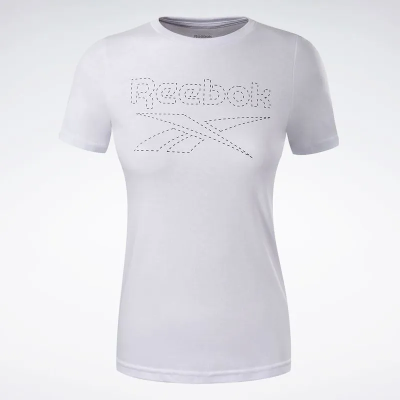 Camiseta Reebok CL Logo Manga curta Feminina Branco - M
