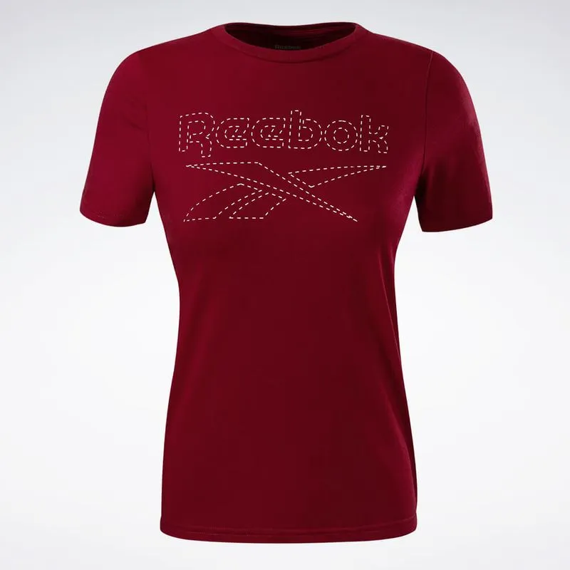 Camiseta Reebok CL Logo Manga curta Feminina Vermelho - G