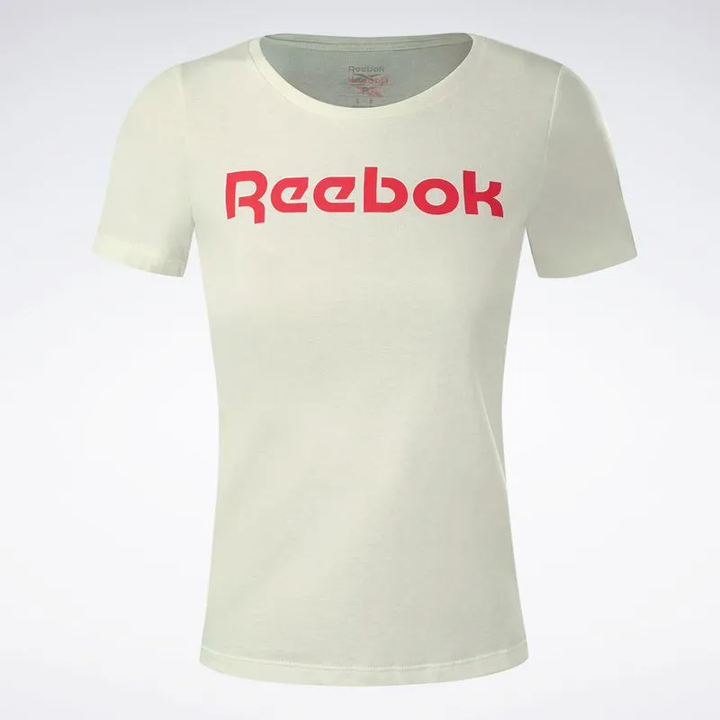 Camiseta Reebok CL Linear Manga curta Feminina Areia claro - GG