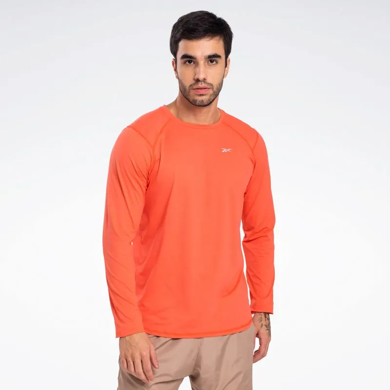 Camiseta Reebok Impact Manga Longa Masculina Laranja - M