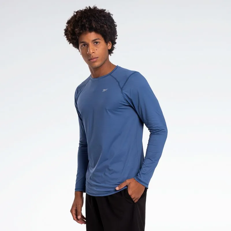 Camiseta Reebok Impact Manga Longa Masculina Azul - GG